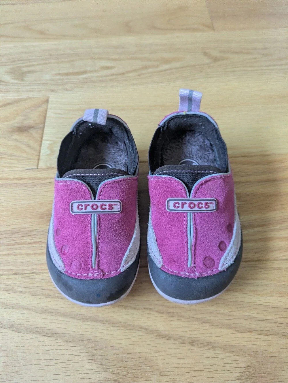 CROCS Dawson Pink Suede-Look Baby Toddler Slip-On Kids Shoes, 6c
